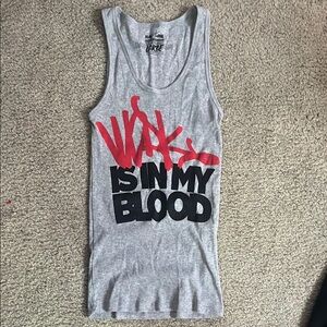 Vintage flag nor fail WORK IS IN MY BLOOD ribbed racerback tank